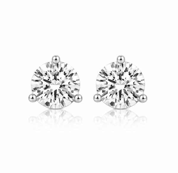 Martini - 3-Prong Lab-Grown Diamond Stud Earrings