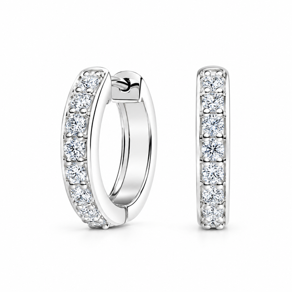 Channel - Set Hoop Moissanite Earrings