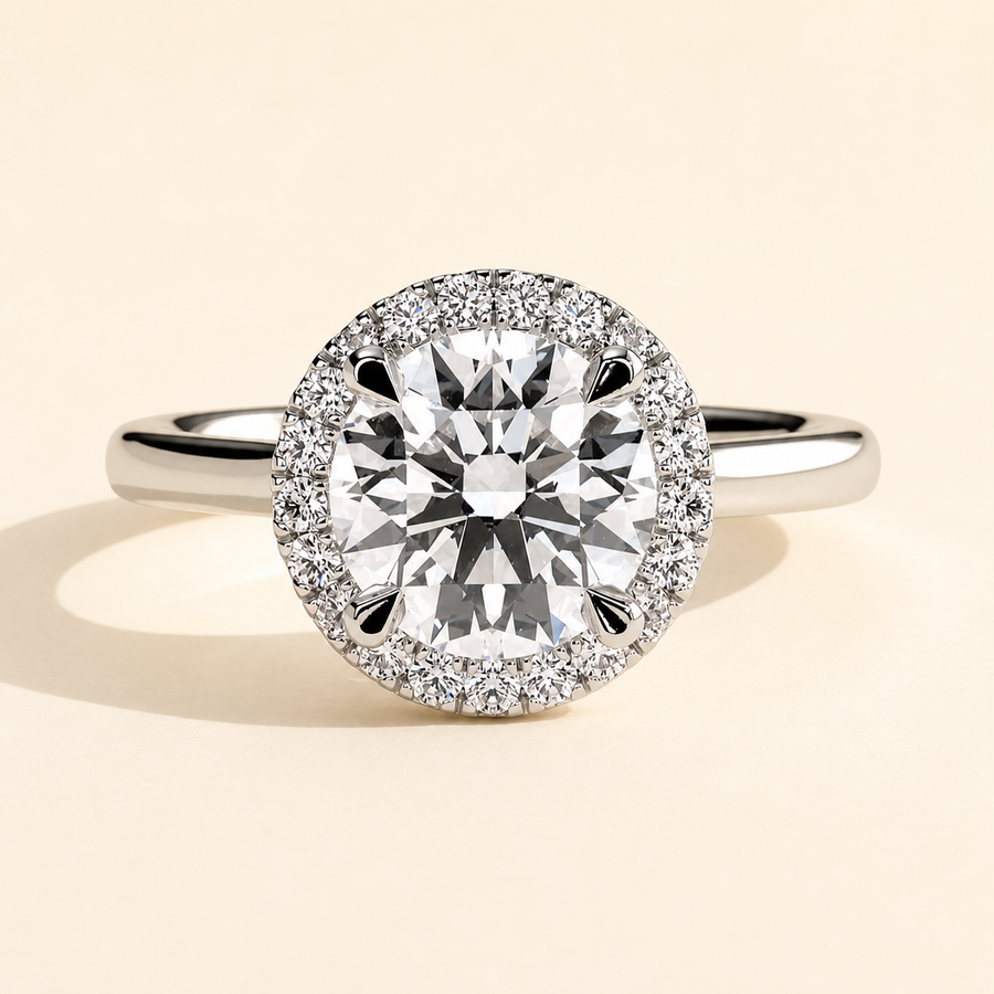 Halo engagement ring