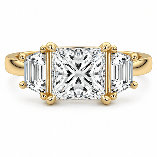 Daisy - Princess Three Stone Lab Grown Diamond Engagement Ring