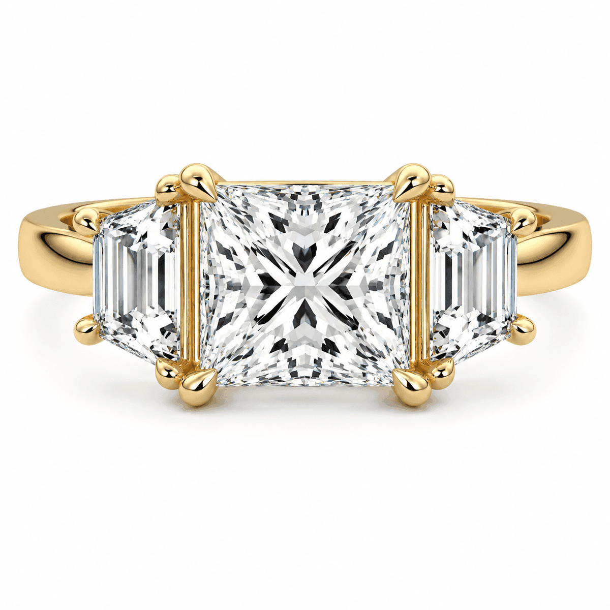 Daisy - Princess Three Stone Lab Grown Diamond Engagement Ring - image 1