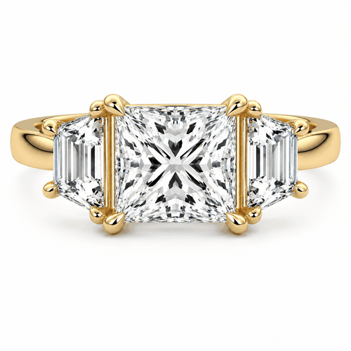 Daisy - Princess Three Stone Lab Grown Diamond Engagement Ring - image 1