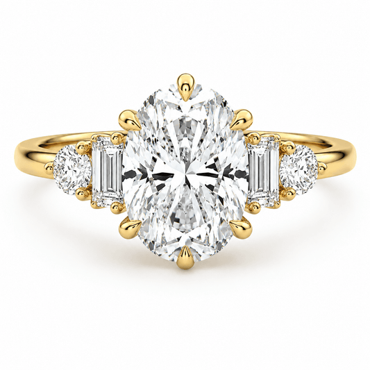 Kaylee - Five Stone Unique Lab Diamond Engagement Ring
