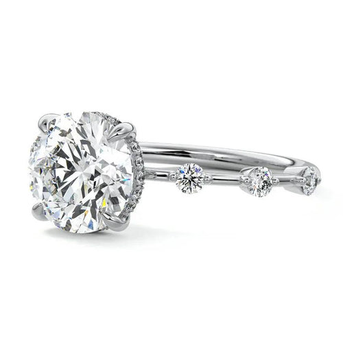 Isla - Round Side Stone Lab Grown Diamond Engagement Ring Raphana Jewellery