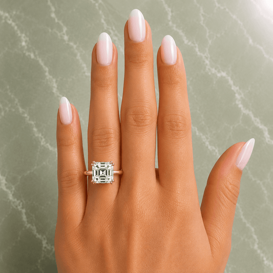Maya - Asscher Solitaire Lab Grown Diamond Engagement Ring