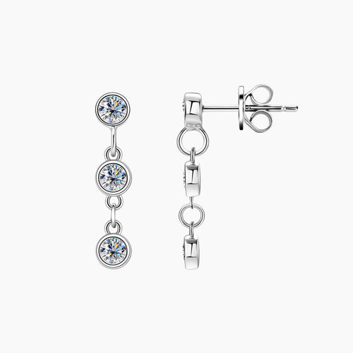 Celestia Drop Moissanite Earrings by Nura Lab