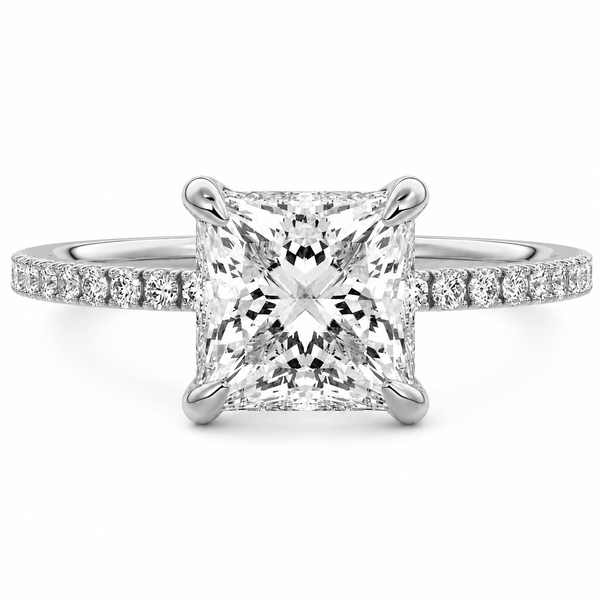 Teresa - Princess Cut Pavé Lab Grown Diamond Engagement Ring