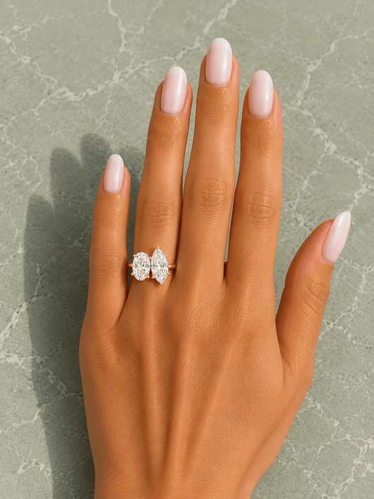 Josie - Oval and Marquise Toi et Moi Lab Grown Diamond Engagement Ring