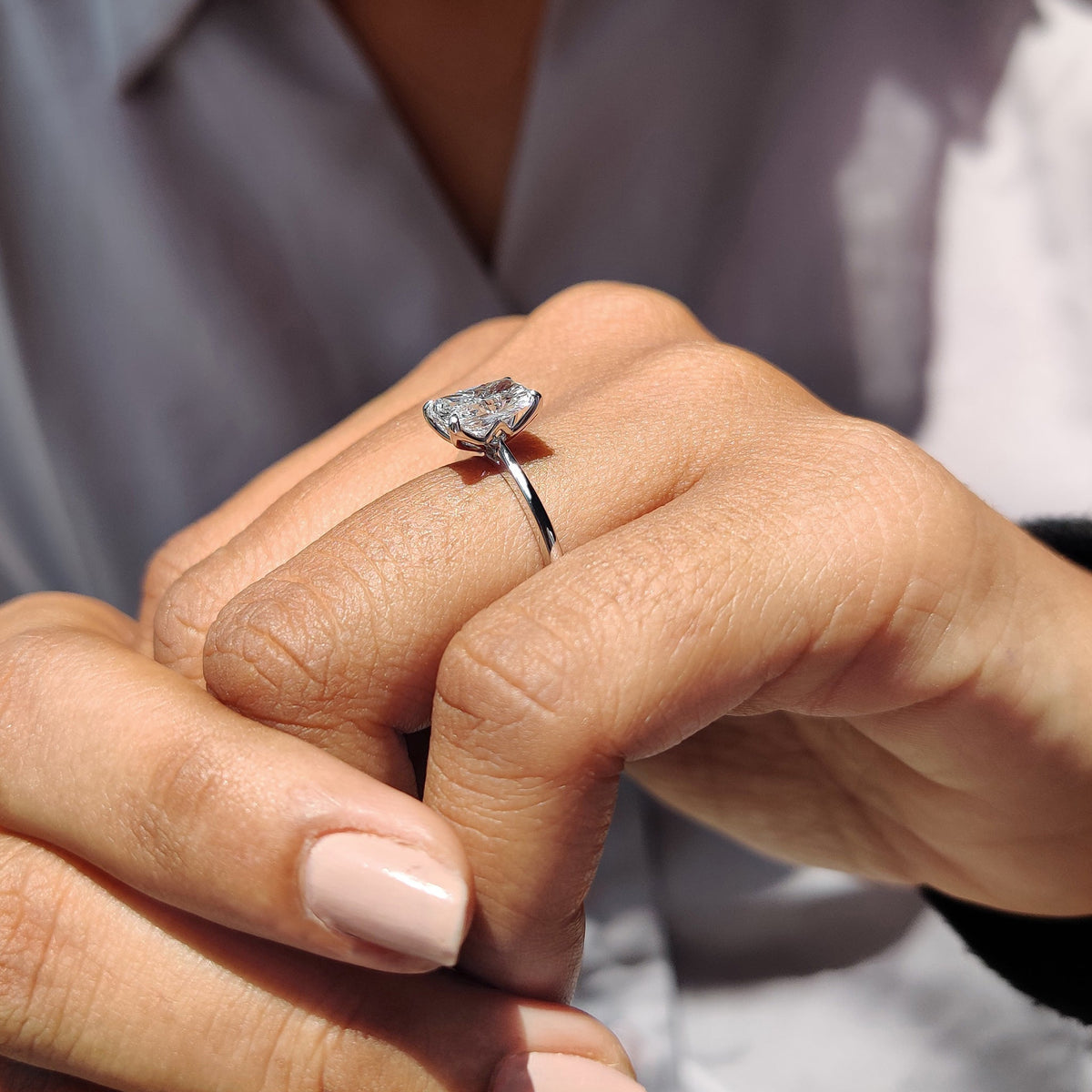 Lisette Eve - Radiant Engagement Ring With Solitaire Style