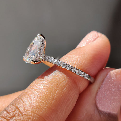Delphine Paige - Pave Set Diamond Ring In Rose Gold