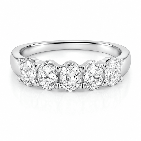 1.20 Carat Oval 5-Stone Anniversary Band Ring