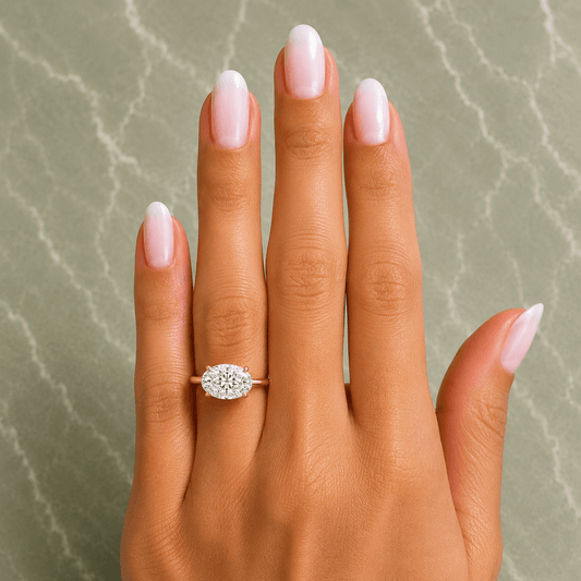 Arlet - Oval Solitaire East West Lab Grown Diamond Engagement Ring