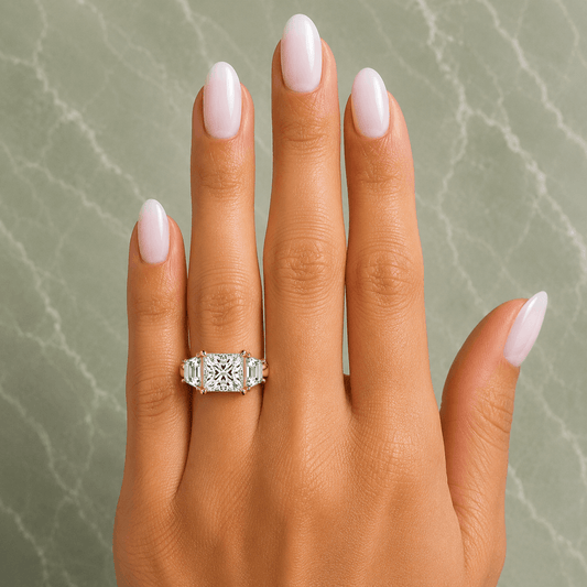 Daisy - Princess Three Stone Lab Grown Diamond Engagement Ring