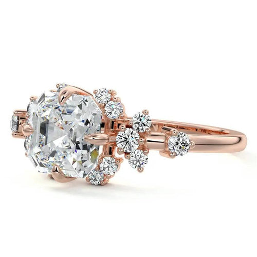 Paytan - Unique Asscher Lab Grown Diamond Engagement Ring Raphana Jewellery