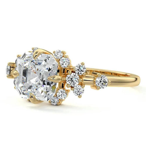 Paytan - Unique Asscher Lab Grown Diamond Engagement Ring Raphana Jewellery