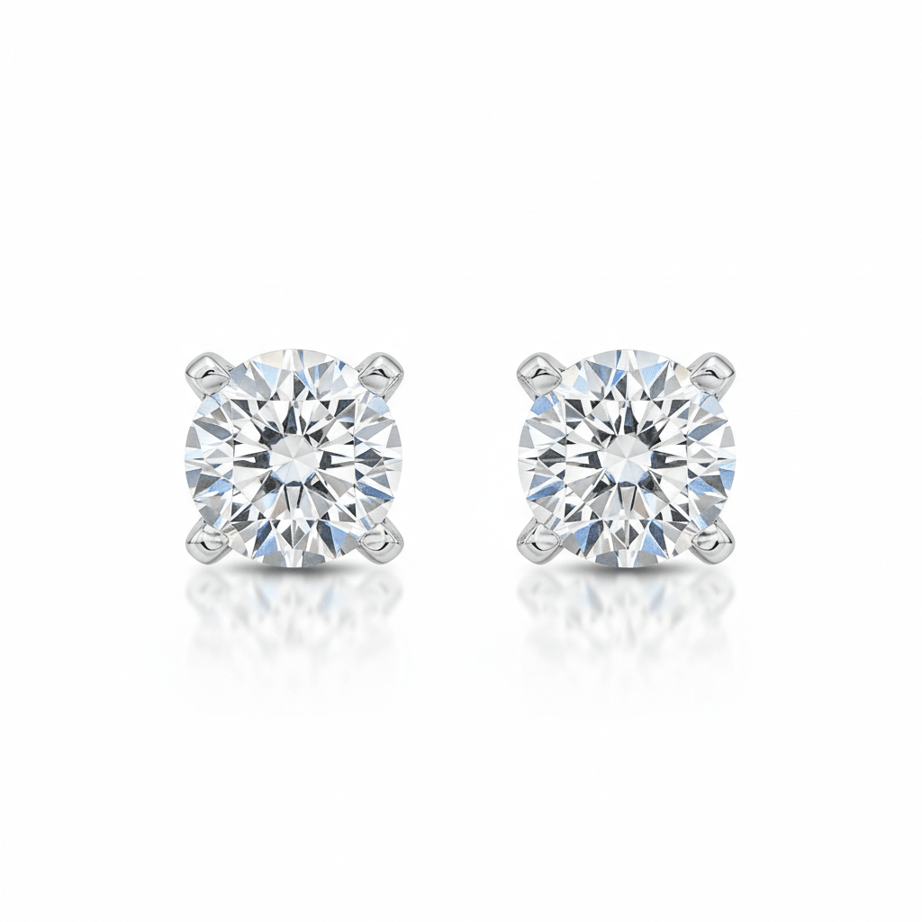 0.25ct lab grown diamond stud earrings in 18K white gold by Nura Lab NZ