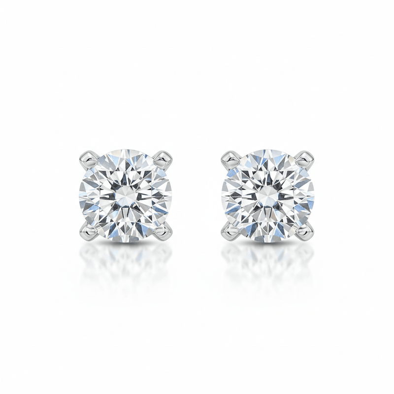 0.25ct lab grown diamond stud earrings in 18K white gold by Nura Lab NZ