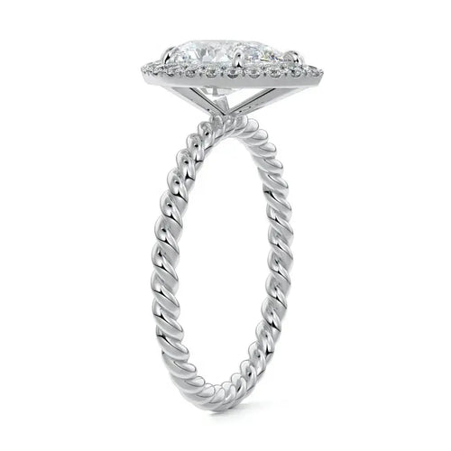 Giane - Pear Halo Lab Grown Diamond Engagement Ring Nura Lab