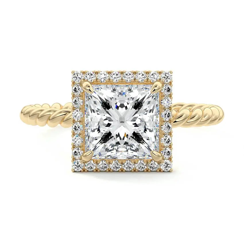 Giane - Halo Twisted Rope Engagement Ring