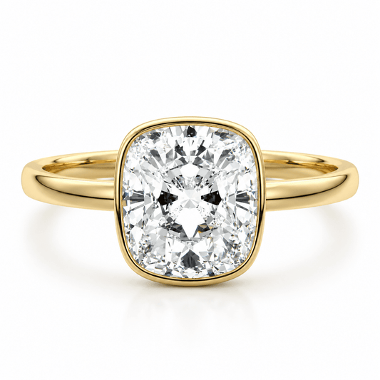 Amberly - Cushion Bezel Lab Grown Diamond Engagement Ring