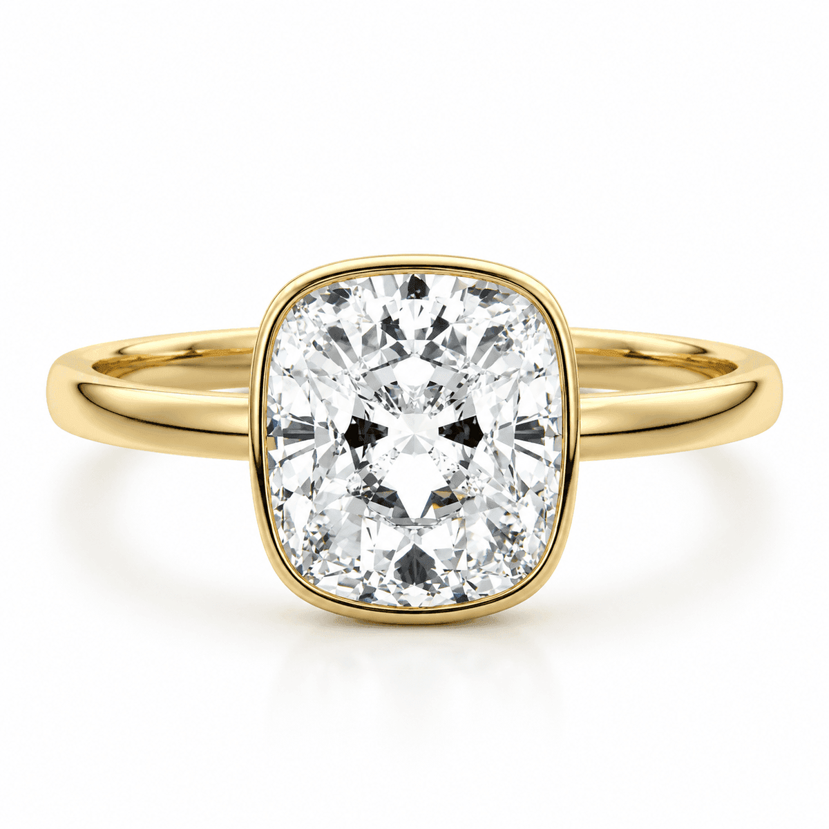 Amberly - Cushion Bezel Lab Grown Diamond Engagement Ring - image 1