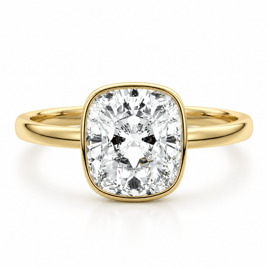 Amberly - Cushion Bezel Lab Grown Diamond Engagement Ring - image 1