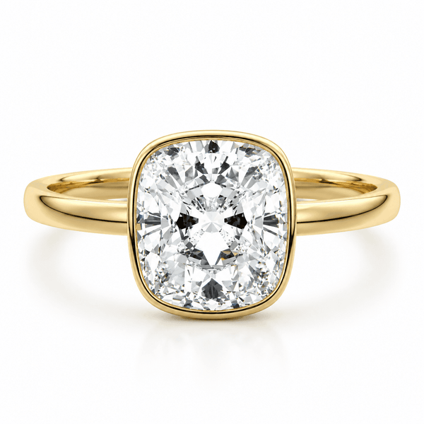 Amberly - Cushion Bezel Lab Grown Diamond Engagement Ring