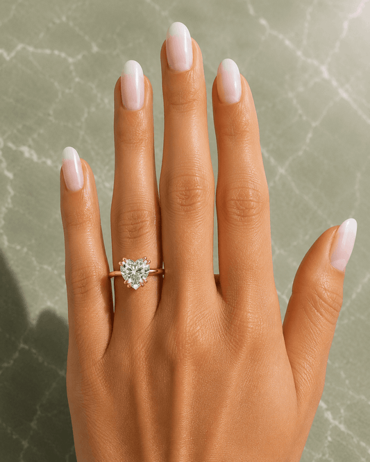 Lotus - Heart Shape Solitaire Lab Grown Diamond Engagement Ring