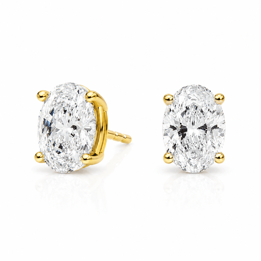 Chloe - Oval Cut Lab Diamond Stud Earrings