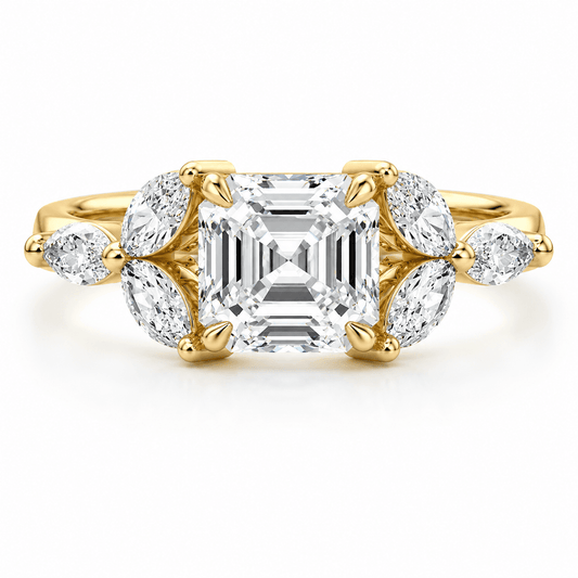 Veronica - Vintage Asscher Lab Grown Diamond Engagement Ring