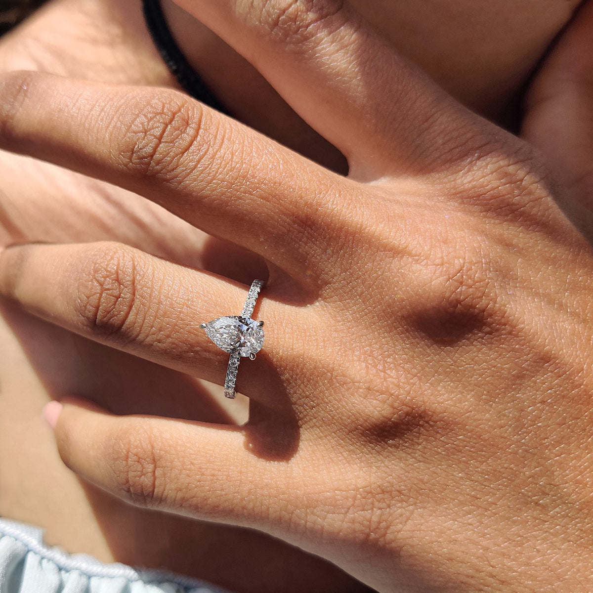 Delphine Paige - Pave Set Diamond Ring In Rose Gold