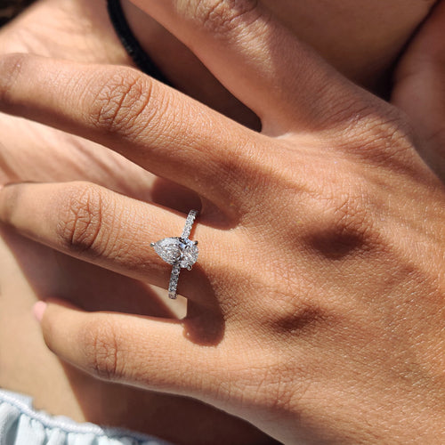 Delphine Paige - Pave Set Diamond Ring In Rose Gold