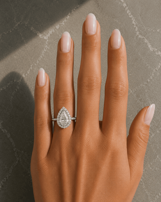 Giane - Pear Halo Lab Grown Diamond Engagement Ring