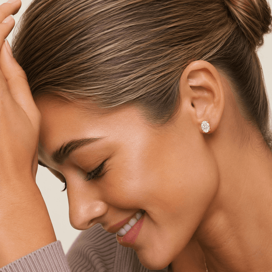 2 Carat Oval Stud Earrings – Lab-Grown Diamonds