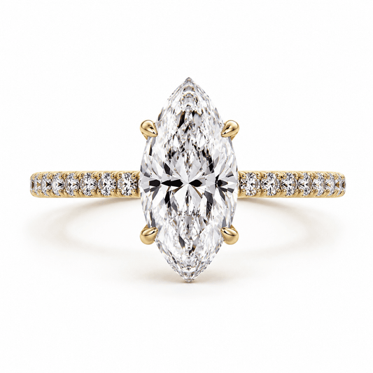 Majesty - Marquise Shape Pavé Lab Diamond Engagement Ring