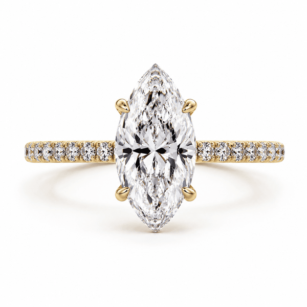 Majesty - Marquise Shape Pavé Lab Grown Diamond Engagement Ring