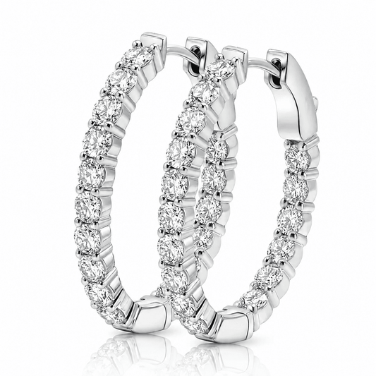 3CT Oval Small Hoops