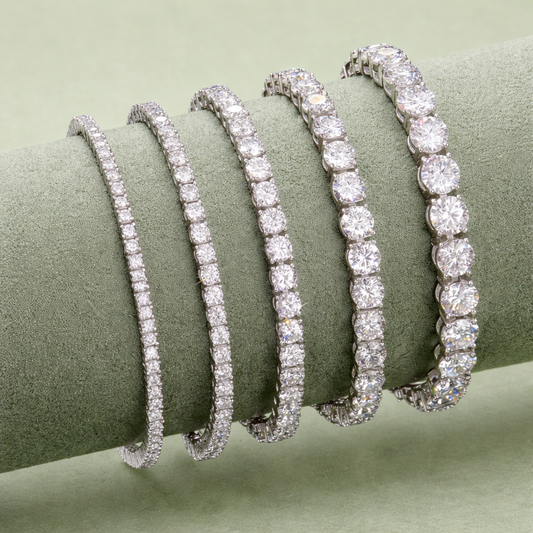 12CT Tennis Bracelet - Lab Moissanite Round Cut in Silver 925