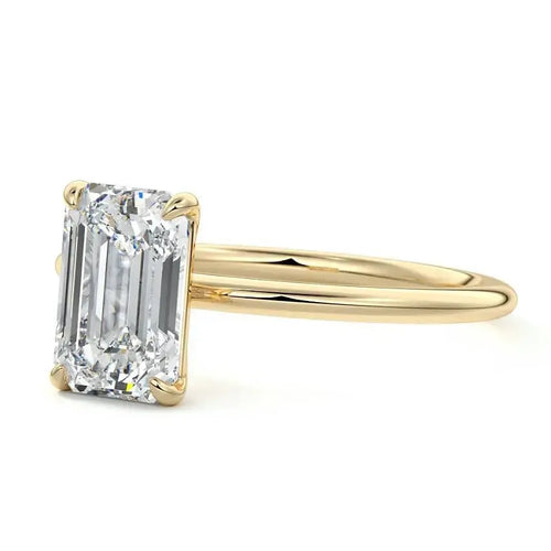 Courtney - Emerald Lab Grown Diamond Solitaire Engagement Ring Raphana Jewellery