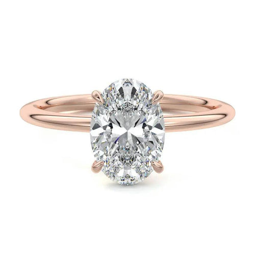 Savannah - Oval Hidden Halo Engagement Ring Raphana Jewellery
