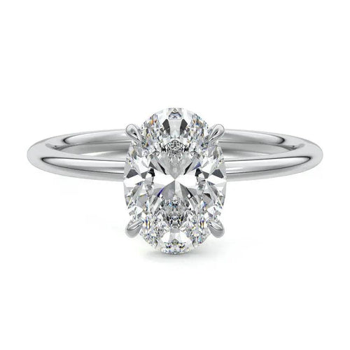 Savannah - Oval Hidden Halo Engagement Ring Raphana Jewellery