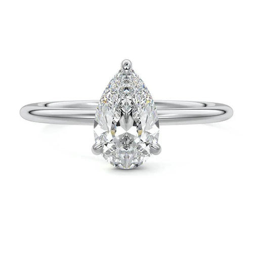 1 Carat Pear Cut Moissanite Engagement Ring Nura Lab