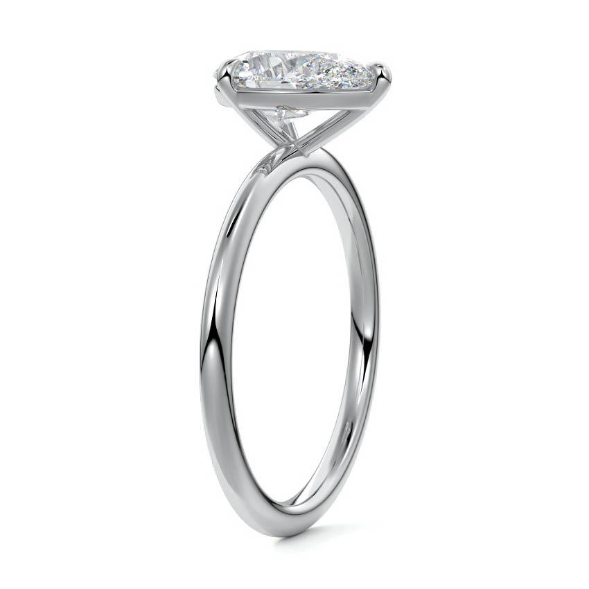 Pear shaped 1.5 carat moissanite engagement ring in platinum band NZ
