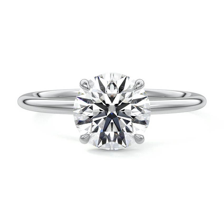 2ct round cut moissanite engagement ring in white gold NZ