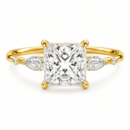 Nikki - Princess Side Stone Lab Grown Diamond Engagement Ring