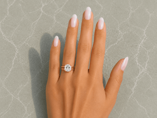 Elena - Cushion Double Solitaire Lab Diamond Engagement Ring