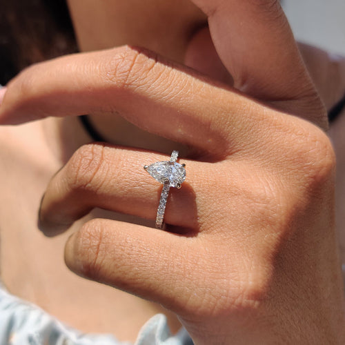 Delphine Paige - Pave Set Diamond Ring In Rose Gold