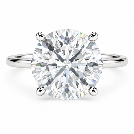 5 Carat Round Cut Solitaire Engagement Ring - Lab Grown Diamond in Platinum