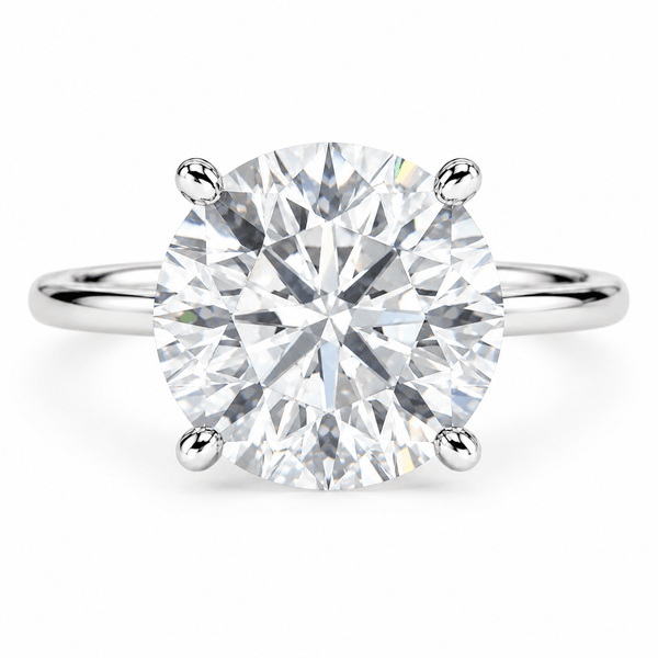 5 Carat Round Cut Solitaire Engagement Ring - Lab Grown Diamond in Platinum