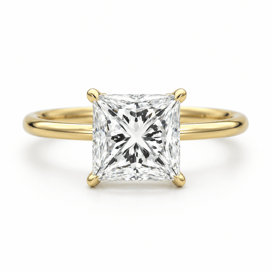 Mia - Princess Cut Hidden Halo Lab Grown Diamond Engagement Ring